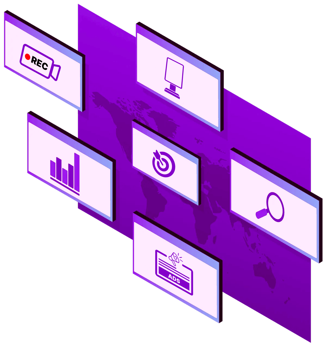 Digital screens in modern retail environment